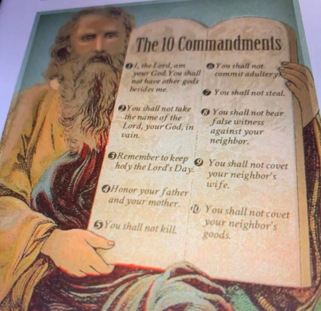 The ten commandments of the antichrists where they have removed the God's first commandments and also divided the tenth commandments of God into two, to make up for the ones that they removed